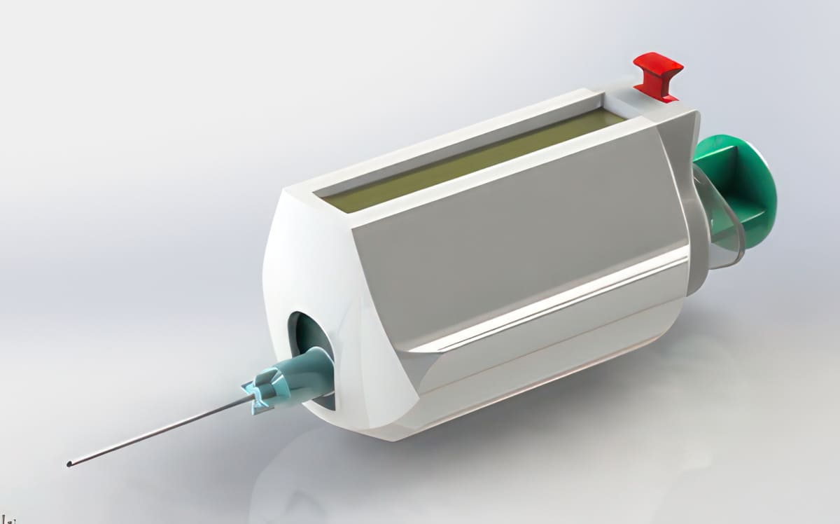 Spritze mit Gammaschutz